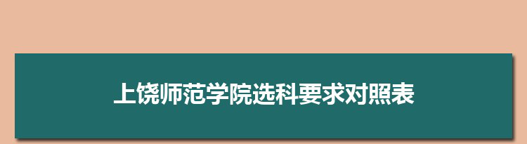 2022年上饶师范学院选科要求对照表在福建上饶师范学院专业选科福建